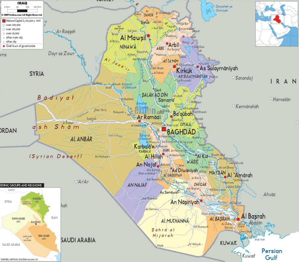 Irak stede kaart