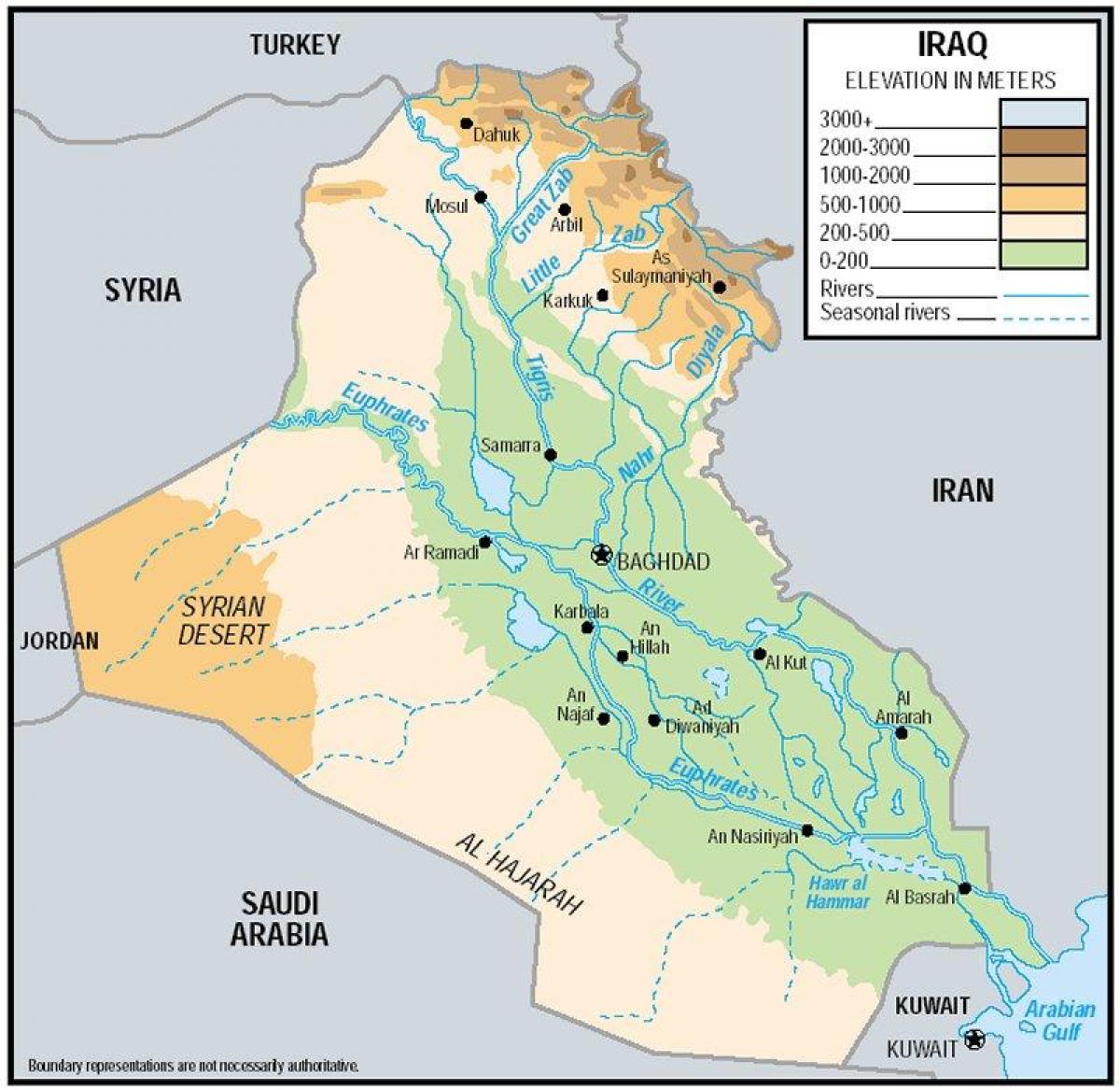 Kaart van Irak opstand